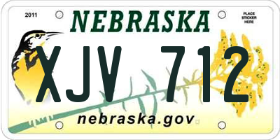 NE license plate XJV712