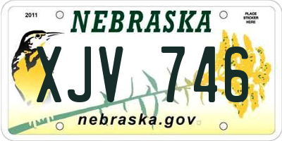 NE license plate XJV746