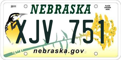 NE license plate XJV751