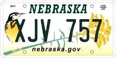 NE license plate XJV757