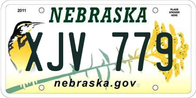 NE license plate XJV779
