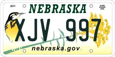 NE license plate XJV997