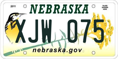 NE license plate XJW075