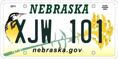 NE license plate XJW101