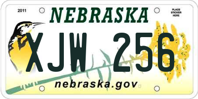 NE license plate XJW256
