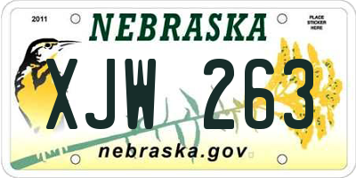 NE license plate XJW263