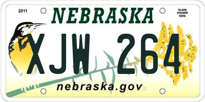 NE license plate XJW264
