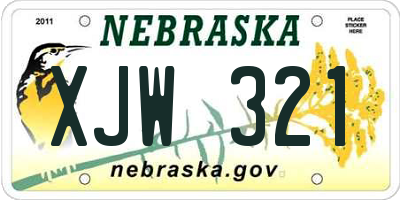 NE license plate XJW321