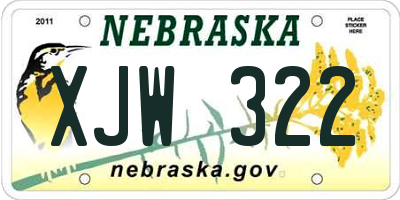NE license plate XJW322