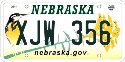 NE license plate XJW356