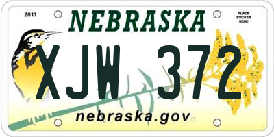 NE license plate XJW372