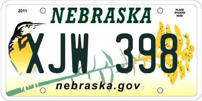NE license plate XJW398