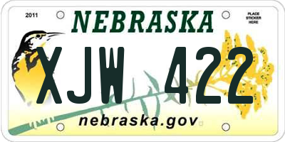 NE license plate XJW422