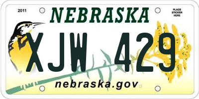 NE license plate XJW429