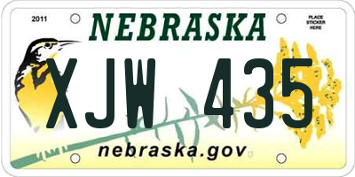 NE license plate XJW435
