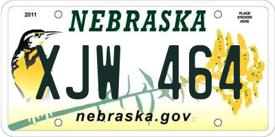 NE license plate XJW464