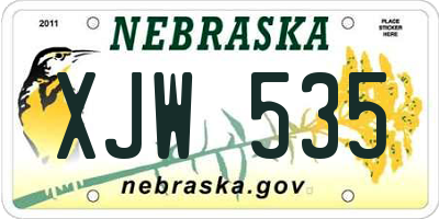 NE license plate XJW535