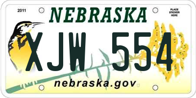 NE license plate XJW554