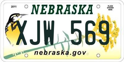 NE license plate XJW569