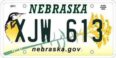 NE license plate XJW613