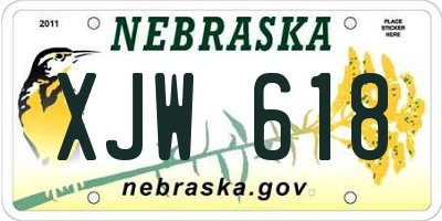 NE license plate XJW618