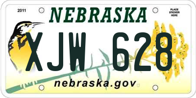 NE license plate XJW628
