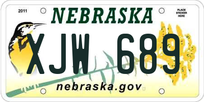 NE license plate XJW689