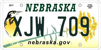 NE license plate XJW709
