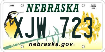 NE license plate XJW723