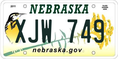 NE license plate XJW749