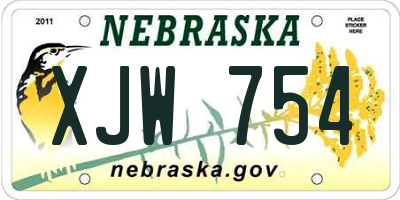 NE license plate XJW754