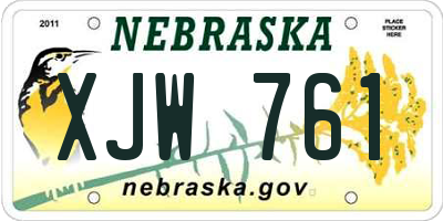 NE license plate XJW761