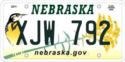 NE license plate XJW792