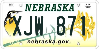 NE license plate XJW871