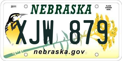 NE license plate XJW879