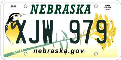 NE license plate XJW979