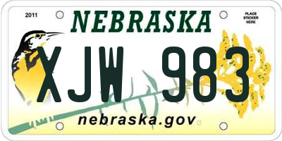 NE license plate XJW983