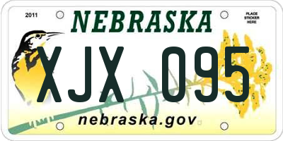 NE license plate XJX095