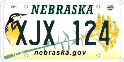 NE license plate XJX124