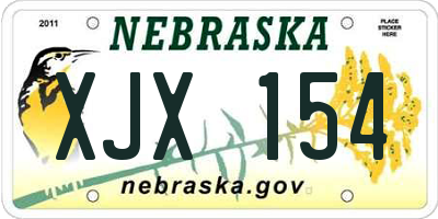 NE license plate XJX154