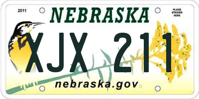 NE license plate XJX211