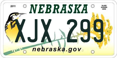 NE license plate XJX299