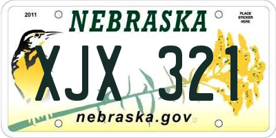 NE license plate XJX321