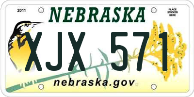 NE license plate XJX571