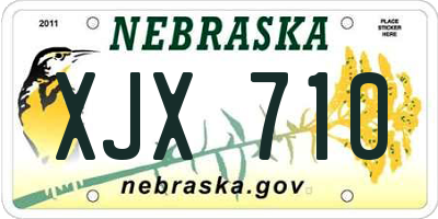 NE license plate XJX710