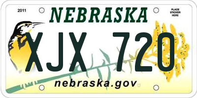 NE license plate XJX720