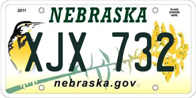 NE license plate XJX732