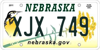 NE license plate XJX749