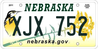 NE license plate XJX752