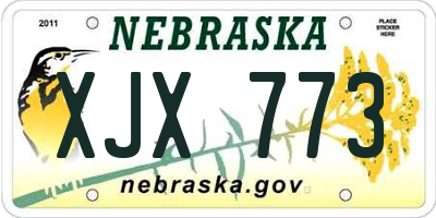 NE license plate XJX773
